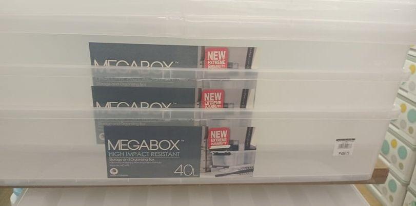 40L under-bed megabox storage box white (Category: Storage Boxes & Baskets) located in Quezon City. Submitted by uno_store (Listing ID 1125765153, Image 2). Description: 40L under-bed megabox storage box white 1 box SOLD bound to Makati thank you po maam stephanie chung! also available regular: 20L P 595 55L P 685 32L P 595 dimension(cm): 34L - L55xW38.5xH23.5 - P 565 40L - L82.0 / W41.5 / H16.0 - P 685 other megaboxes: Dimensions: 9.5 liters - 3