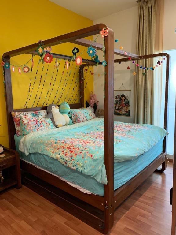 4 poster bed teak, queen bed frame, Furniture & Home Living, Furniture