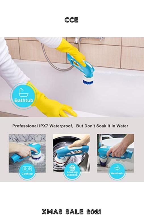 Electric Cleaning Scrubber With 3 Replaceable Brush Heads, Cordless Battery  Power Scrubber, Waterproof Scrub Brush, Multipurpose Scrub Brush, For  Grout/tile/bathroom/shower/bathtub, Cleaning Supplies, Cleaning Tool, Back  To School Supplies - Temu
