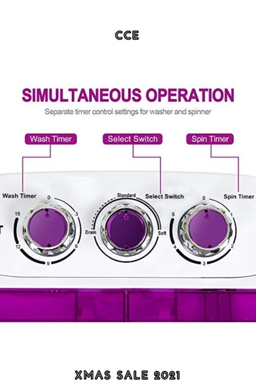 80OFF KUPPET Mini Twin Tub Portable Washing Machine, Compact Twin Tub