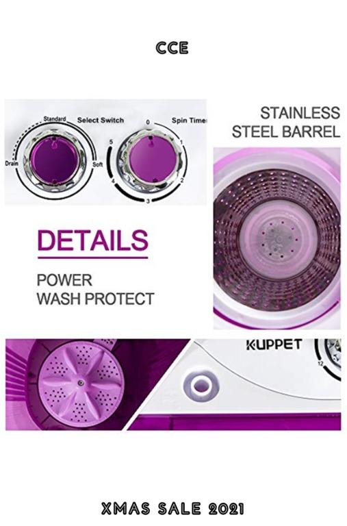 80OFF KUPPET Mini Twin Tub Portable Washing Machine, Compact Twin Tub