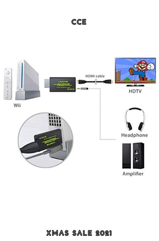 LiNKFOR Wii to HDMI converter With 3ft HDMI Cable Wii to HDMI