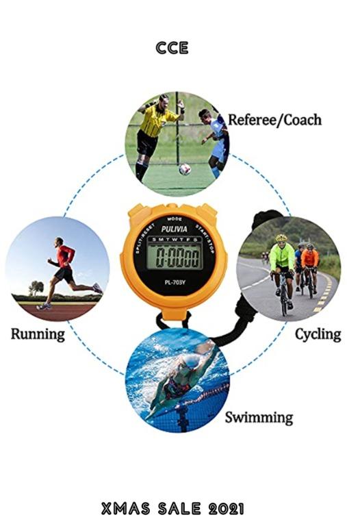 80OFF PULIVIA Sports Stopwatch Timer Lap Split Memory Digital