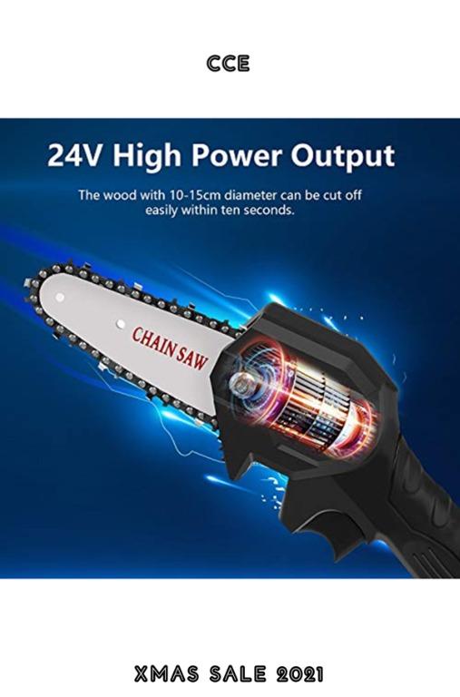 Handheld Mini Chainsaw 4 Inch 24V Electric Chainsaw with Brushless Motor ZasLuke Chainsaw Cordless Rechargeable Chain Saw Pruning Shears for Tree Branch Wood Cutting