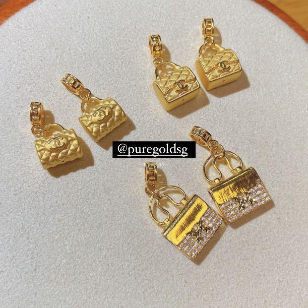 Gold bag charm store