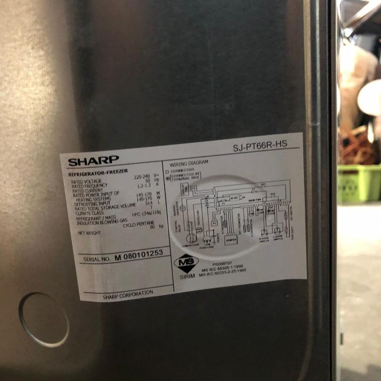 📌 SHARP Refrigerator Freezer SJPT66RHS / SHARP Peti Sejuk SJPT66R