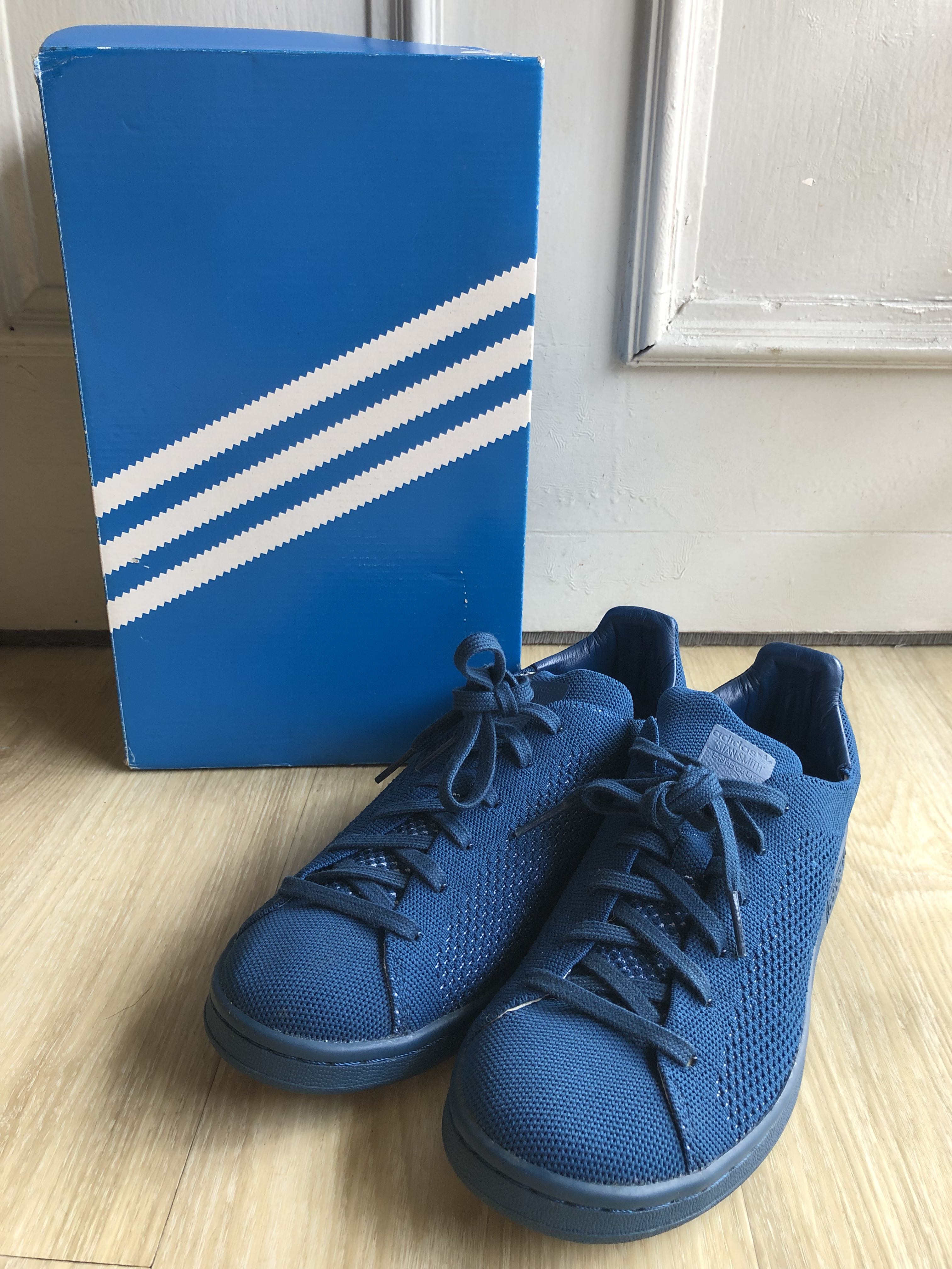 Stan smith primeknit blue sale