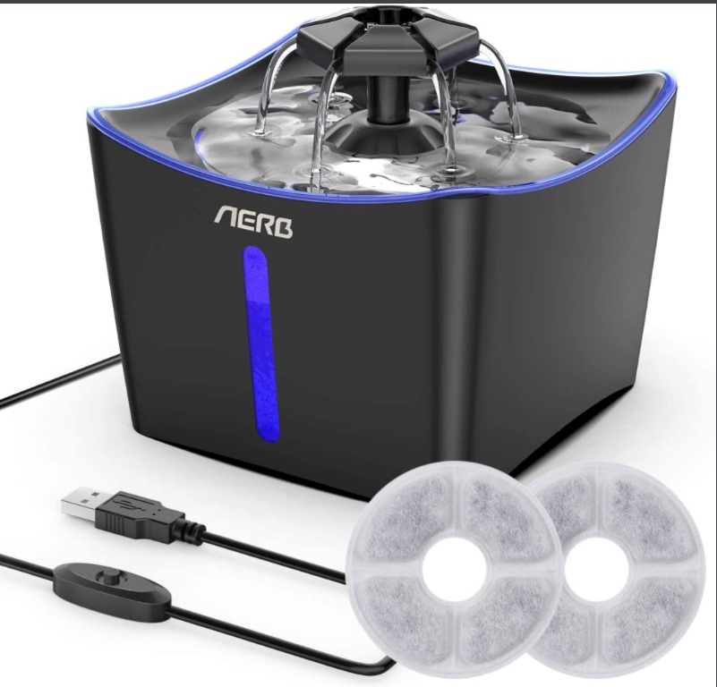 Aerb Cat Water Fountain, Pet Fountain 3L Cat Fountain with Super Quiet