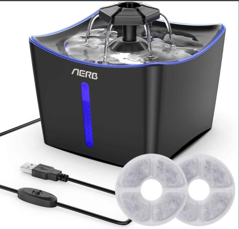 Aerb Cat Water Fountain, Pet Fountain 3L Cat Fountain with Super Quiet