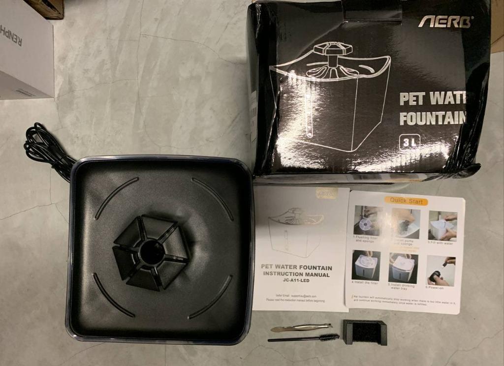 Aerb Cat Water Fountain, Pet Fountain 3L Cat Fountain with Super Quiet