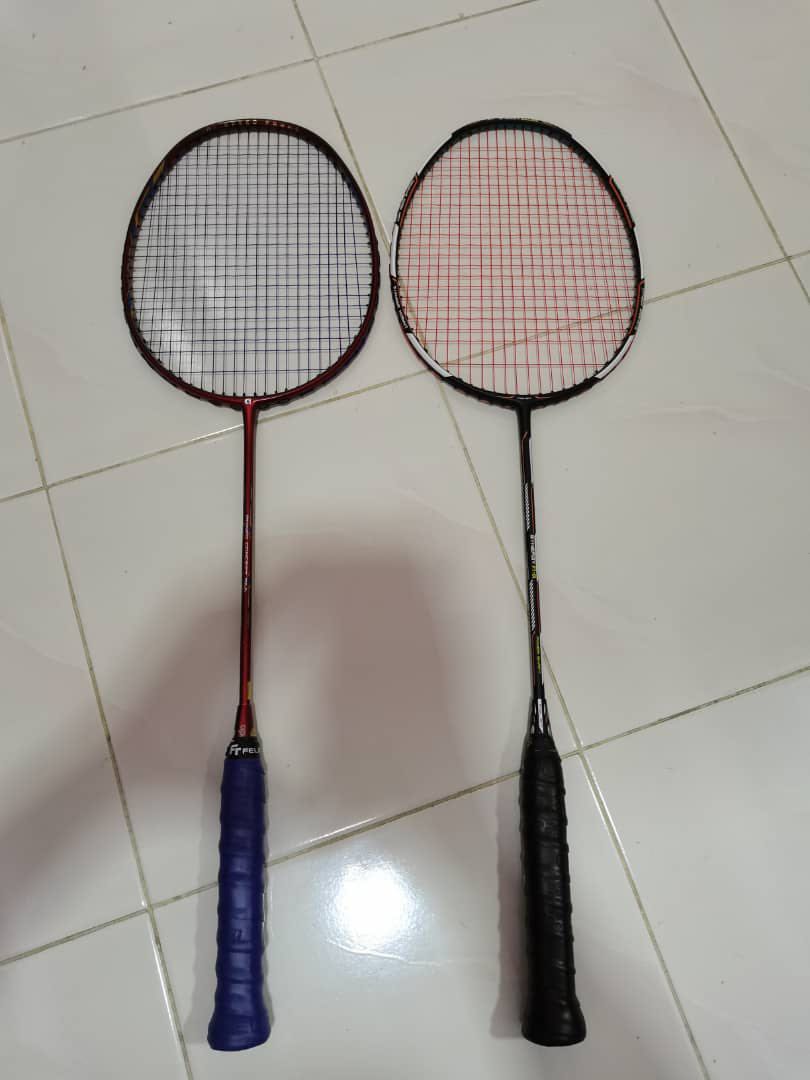 Apacs and Fleet racquets for sale at RM130 for 2 used less than 5 like