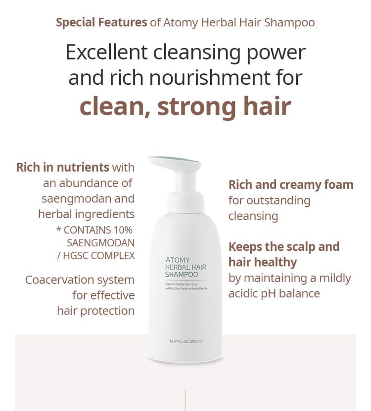 Atomy herbal hair shampoo and conditioner / body cleanser/ atomy