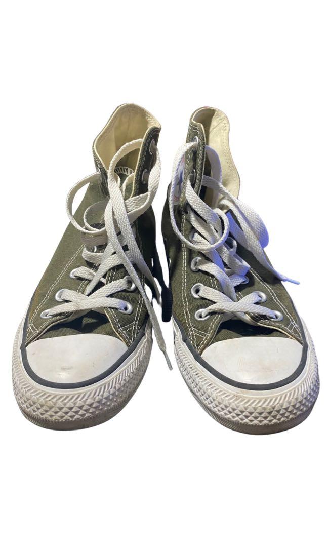 Authentic High Cut Converse Chuck Taylor Army Green, Women's Fashion,  Footwear, Sneakers on Carousell