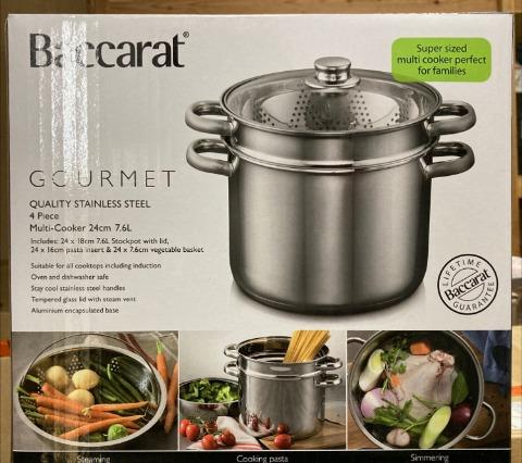 Baccarat gourmet 24cm stainless steel 4 piece multi cooker 7.6 l 2025