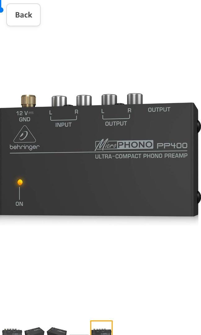 Behringer® Preamplificador Phono PP400 Ultra-Compact