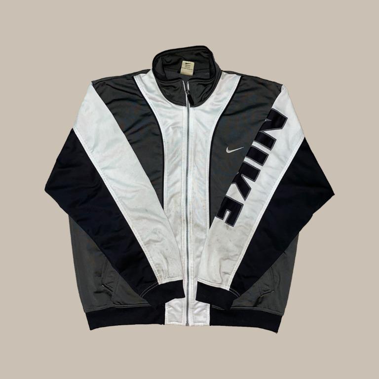 black and white nike bomber jacket