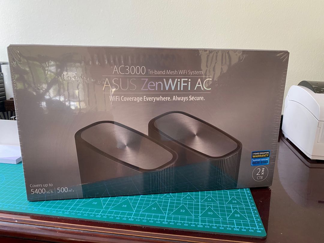BNIB Asus ZenWifi AC3000 black tri-band mesh wifi, Computers & Tech ...
