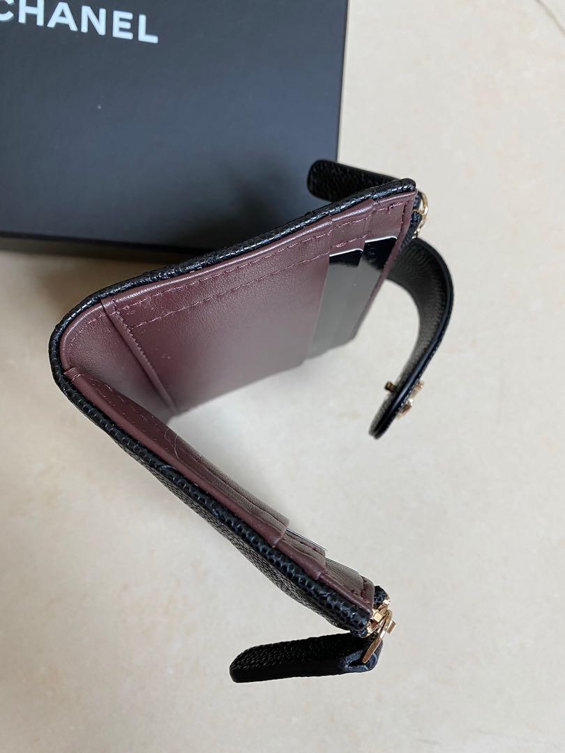 Chanel double zip card holder, 名牌, 手袋及銀包- Carousell