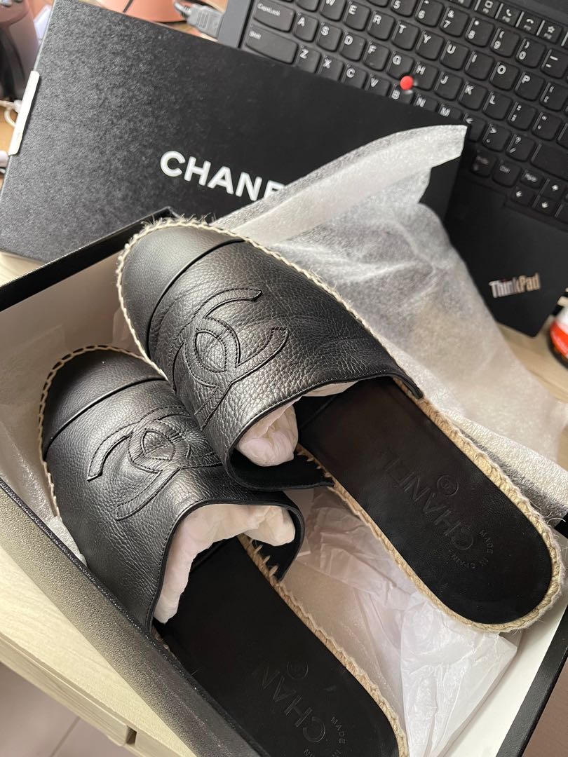 Chanel hotsell espadrille mules