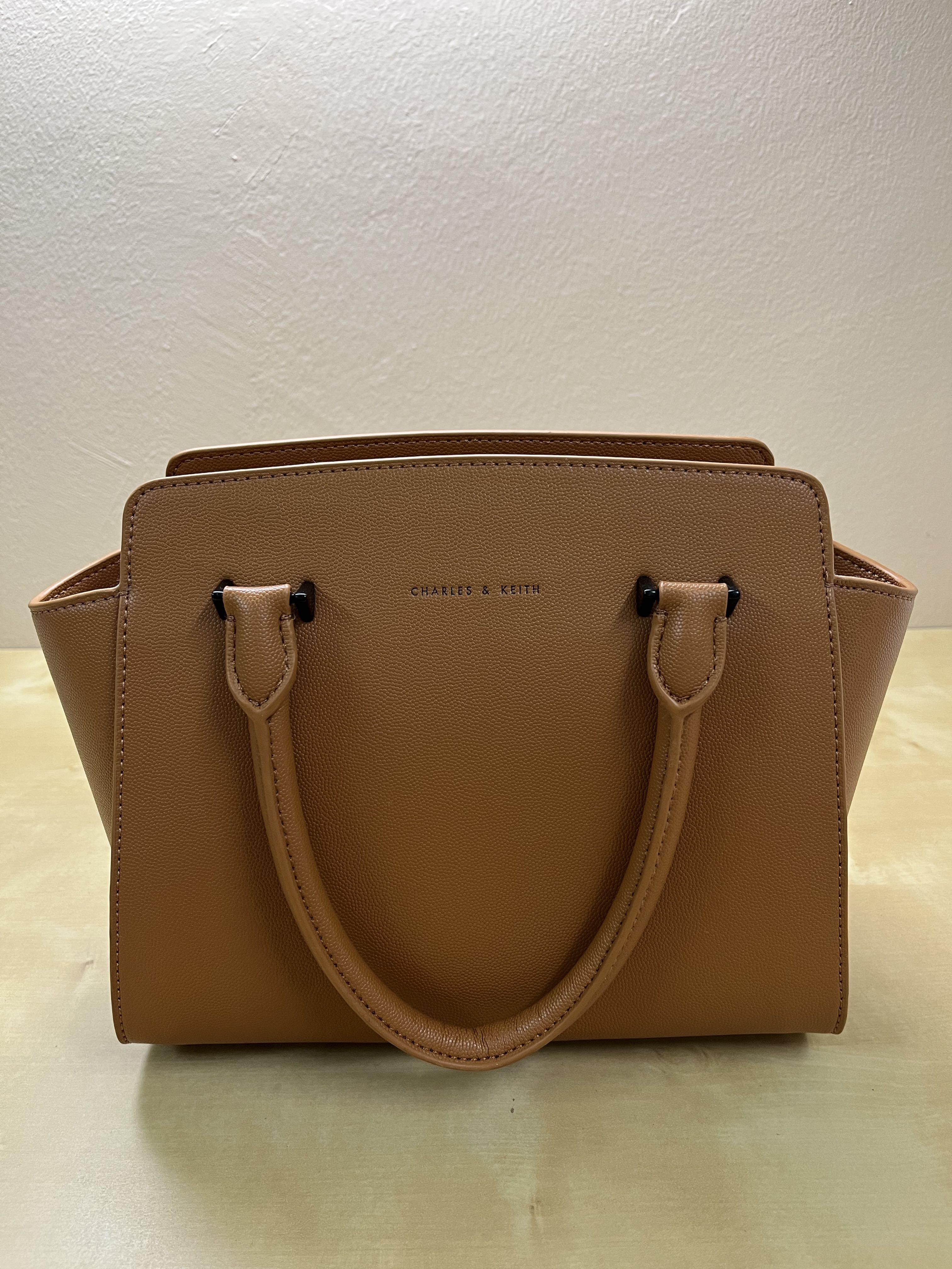 CHARLES & KEITH TOP HANDLE TRAPEZE BAG, Luxury, Bags & Wallets on Carousell