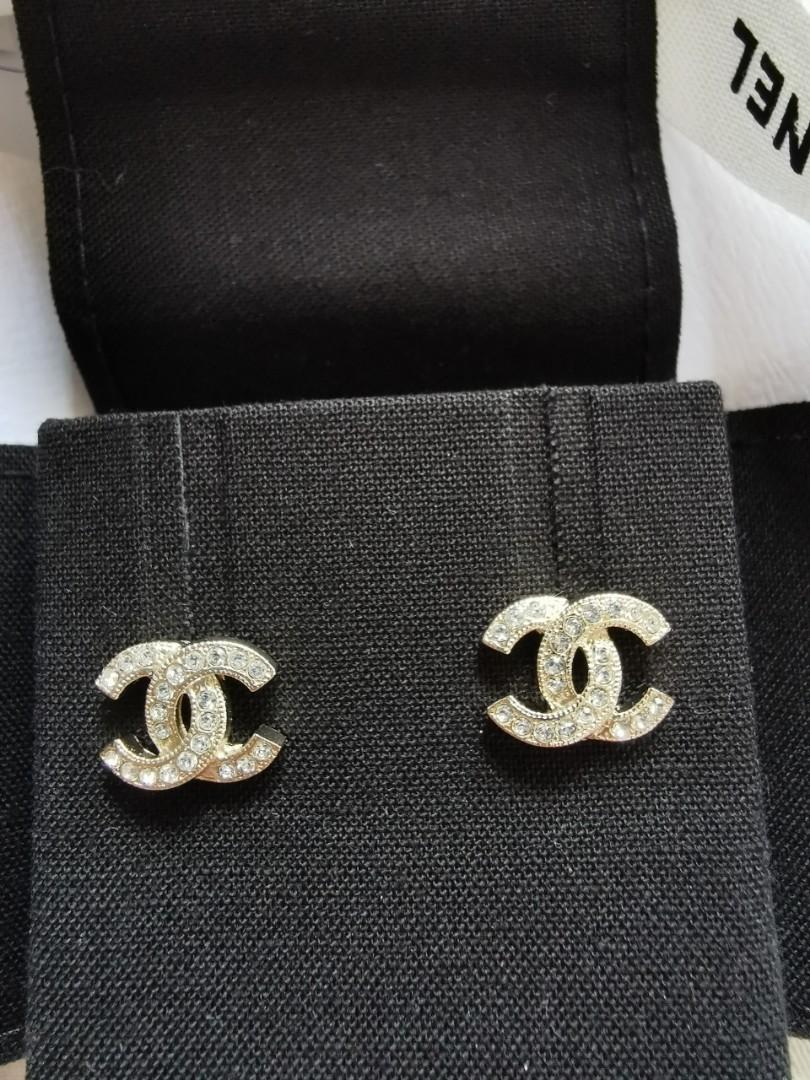 Chanel Paris Button Earrings Large Gold in Gold Metal with Goldtone  US