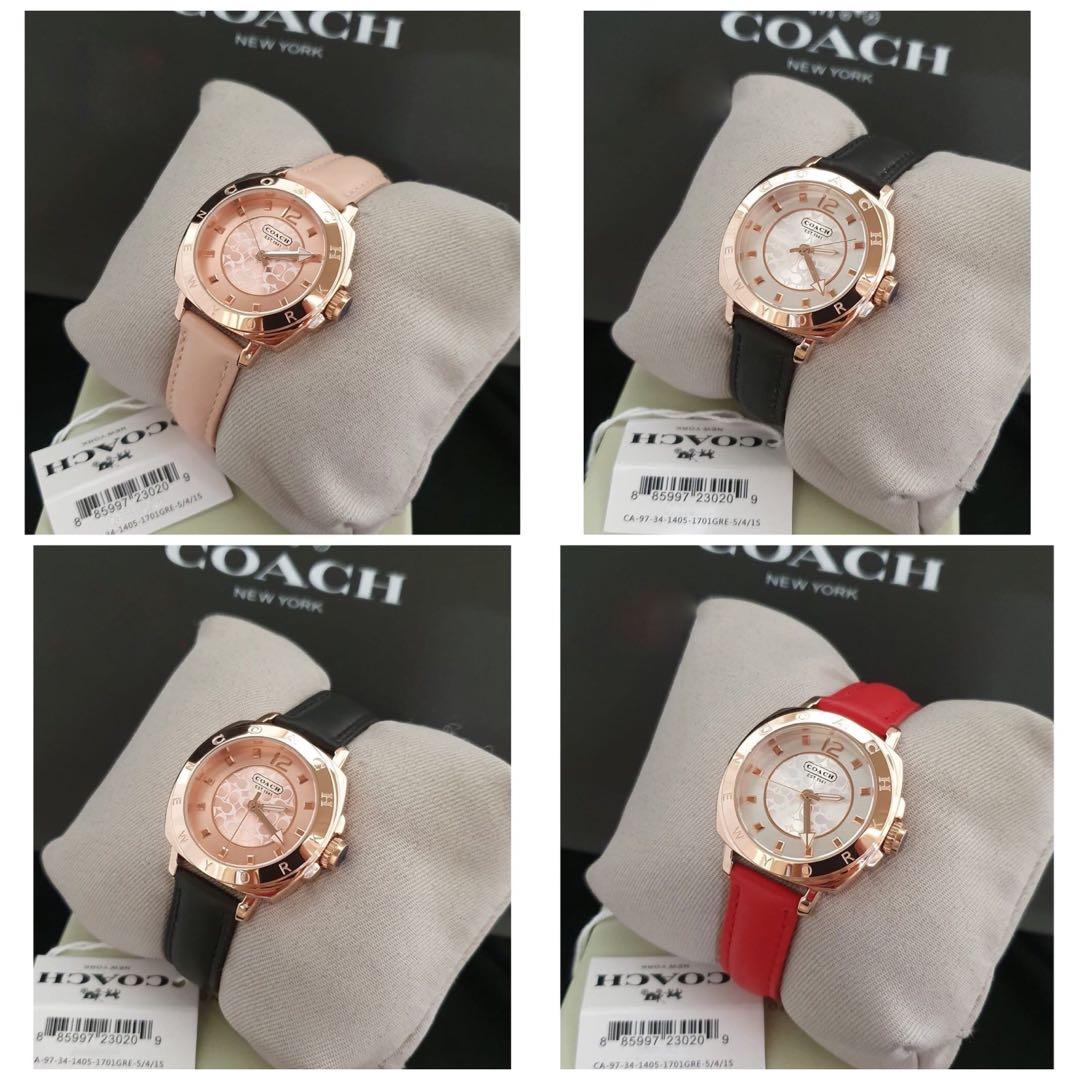 Coach delancey watch leather discount