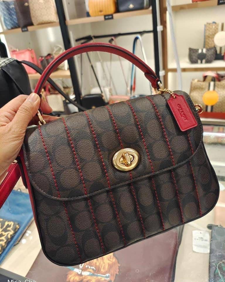 Coach Marlie Top Handle Satchel in Signature Canvas with Quilting