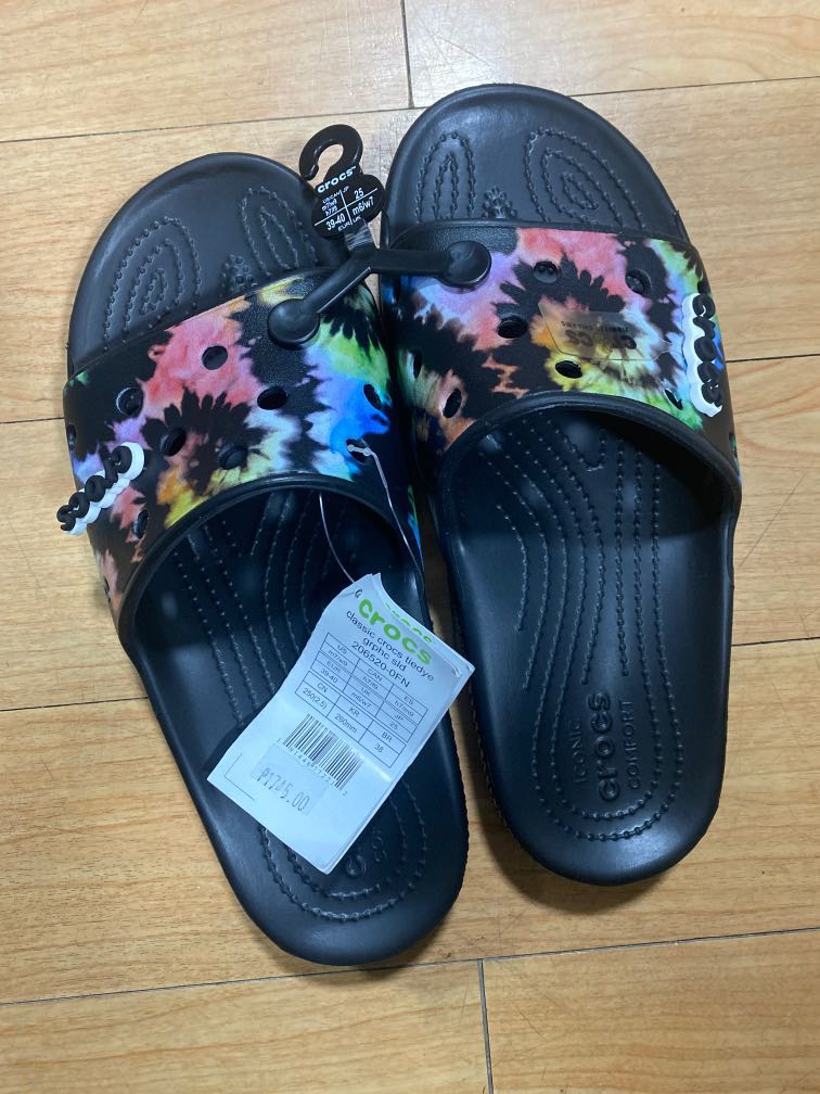 Croc slides tie-dye clearance