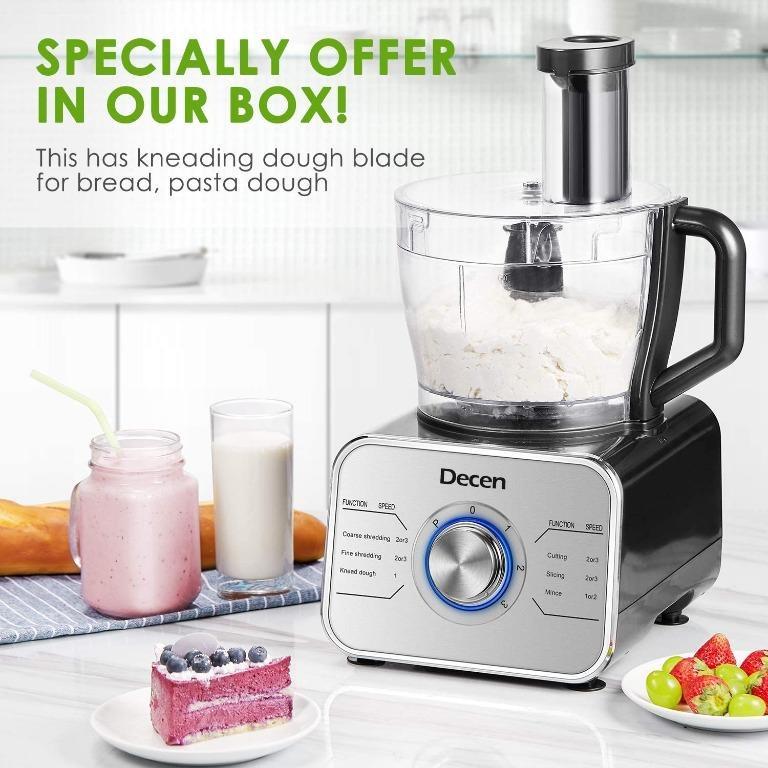 Decen Food Processor Multifunctional, 1100W Blender Food Processor with 3.5L Bowl and 3 Speed