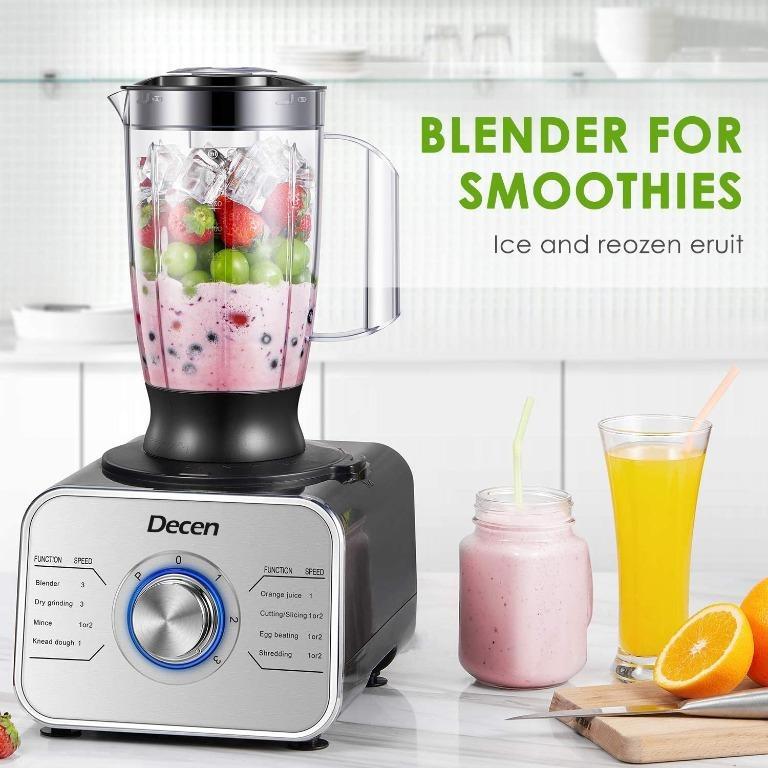Decen Food Processor Multifunctional, 1100W Blender Food Processor with 3.5L Bowl and 3 Speed
