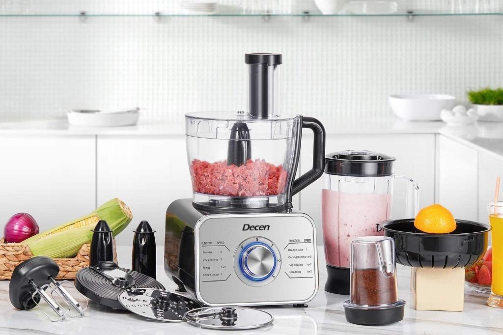 Decen Food Processor Multifunctional, 1100W Blender Food Processor with