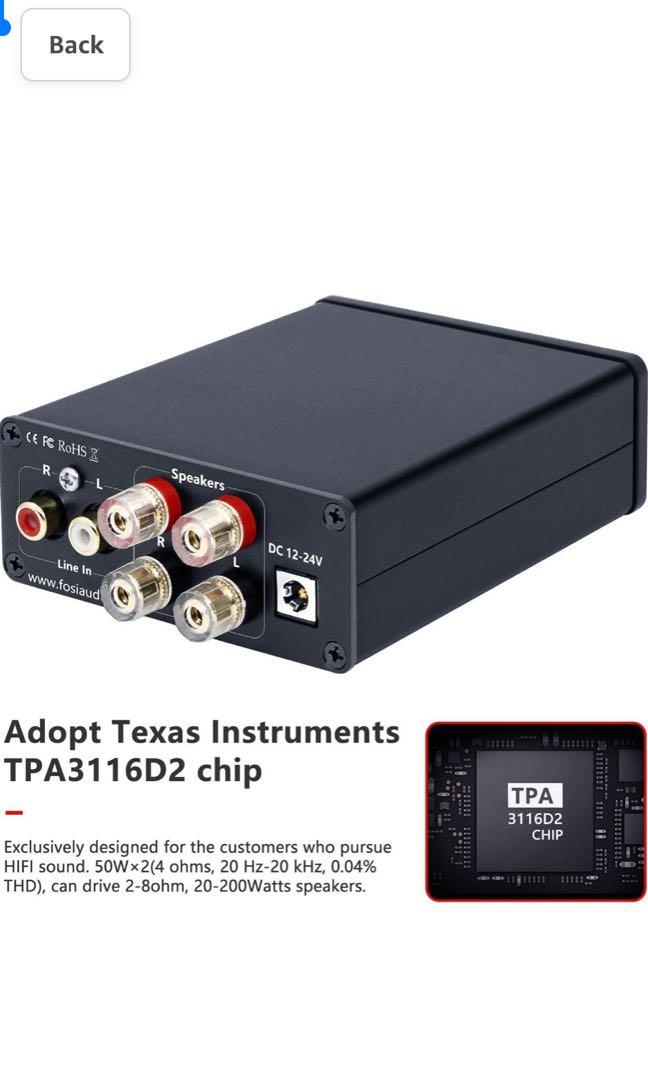 Fosi Audio V1.0B 2 Channel Amplifier Stereo Audio Amp Mini HiFi Class