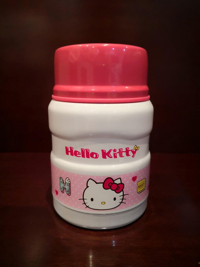 Hello Kitty stainless food jar w/ foldable stainless spoon (Category: Weaning & Toddler Feeding) located in Manila. Submitted by maifabfinds (Listing ID 1125727889, Image 1). Description: .