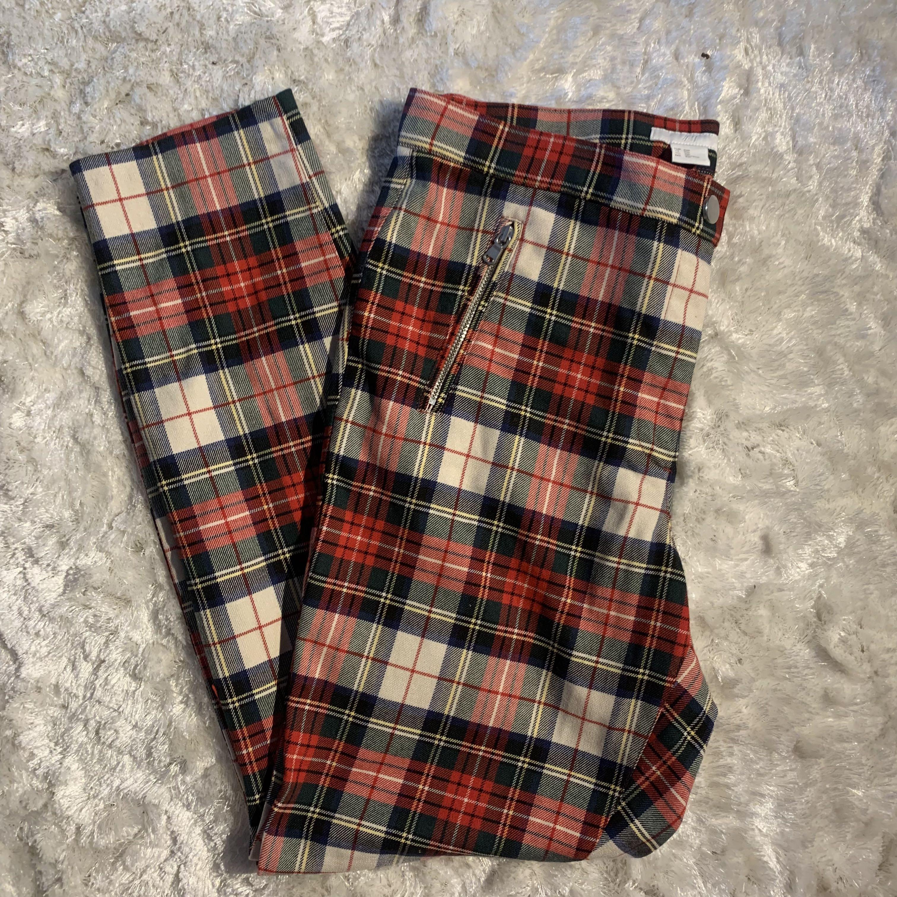 H M plaid skinny pants Women s Fashion Bottoms Jeans Leggings