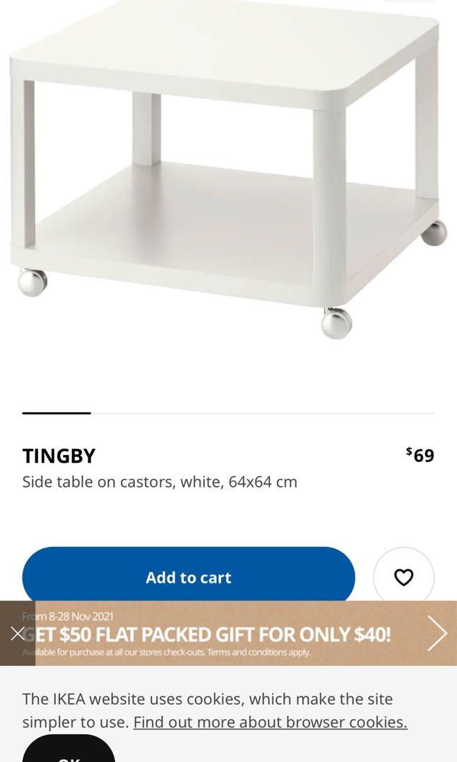 Tingby side table store on castors