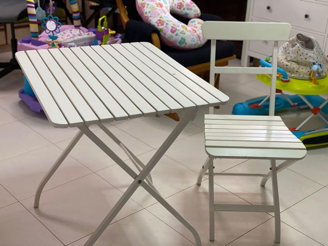 IKEA Malaro ourdoor table 1 chair Furniture Home Living Furniture Tables Sets on Carousell