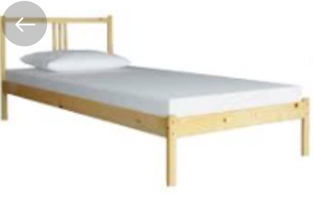 Ikea single pine hot sale bed