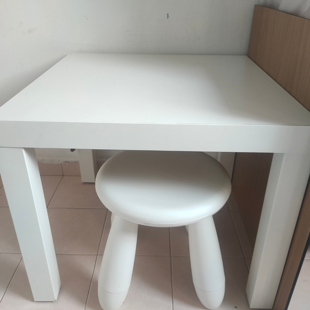IKEA small table with stool, Furniture & Home Living, Furniture, Tables & Sets on Carousell