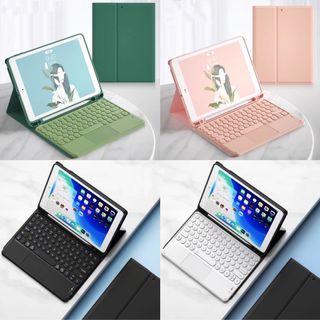 Bluetooth Keyboard + Multi-angle Stand + iPad Protective Case Three-in-One Bluetooth Wireless Keyboard Apple iPad Folio Case Cover Magnetically Detachable Wireless Keyboard Colorful Pastel Colors Candy Colors64163848106754110