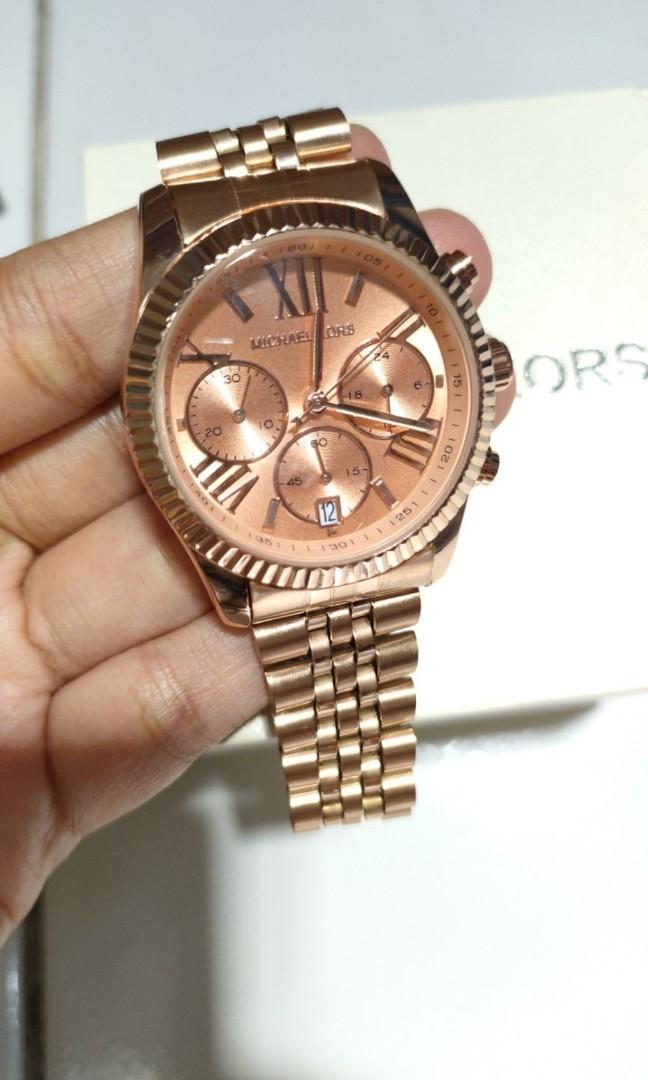 Jam tangan mk rose gold sales