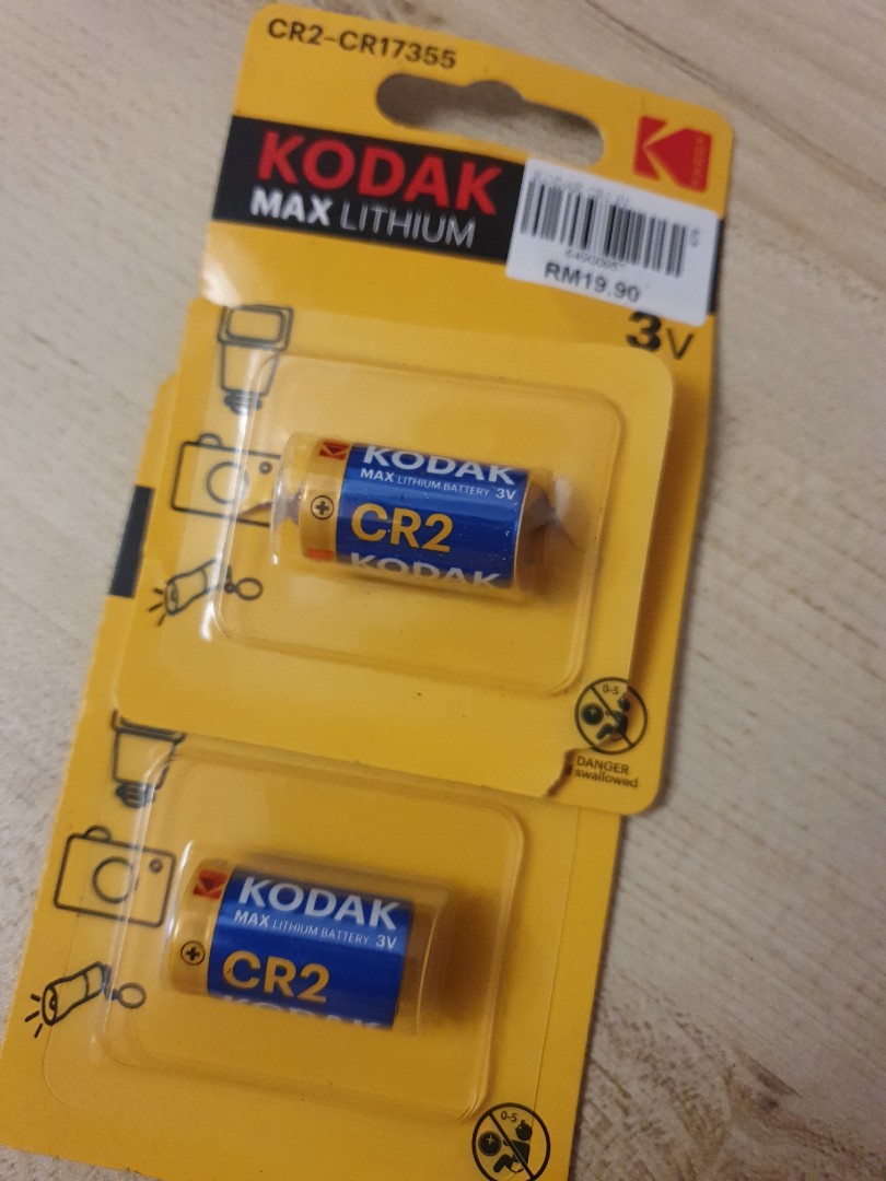 Kodak max lithium cr2 3v batteries 2 pack, TV & Home Appliances, Electrical, Adaptors & Sockets