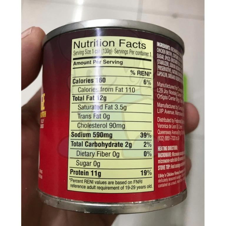 Libby's Chicken Vienna Sausage (6 x 130g), Food & Drinks ...