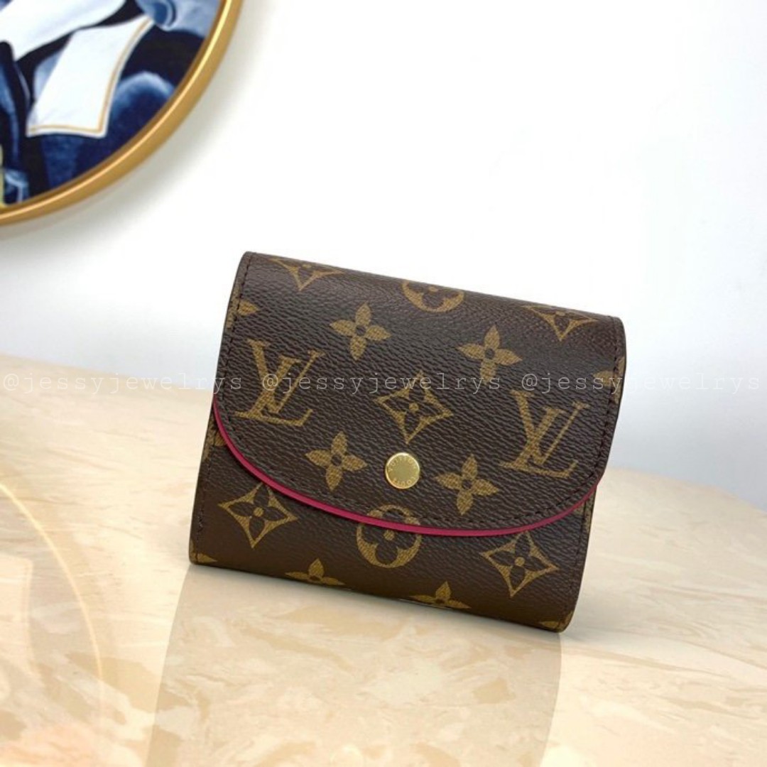 Ariane Compact Wallet Monogram Fuchsia, Luxury, Bags & Wallets on Carousell