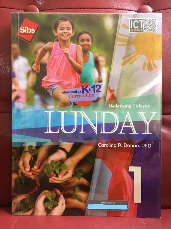 Lunday Grade 1 (Category: Textbooks) located in Quezon City. Submitted by subzero3102 (Listing ID 1125779459, Image 1). Description: Grade 1 textbook K to 12..