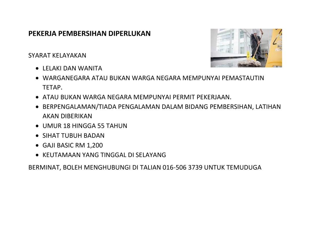 Mencari Pekerja Pembersihan Jobs Full Time Cleaning Housekeeping On Carousell