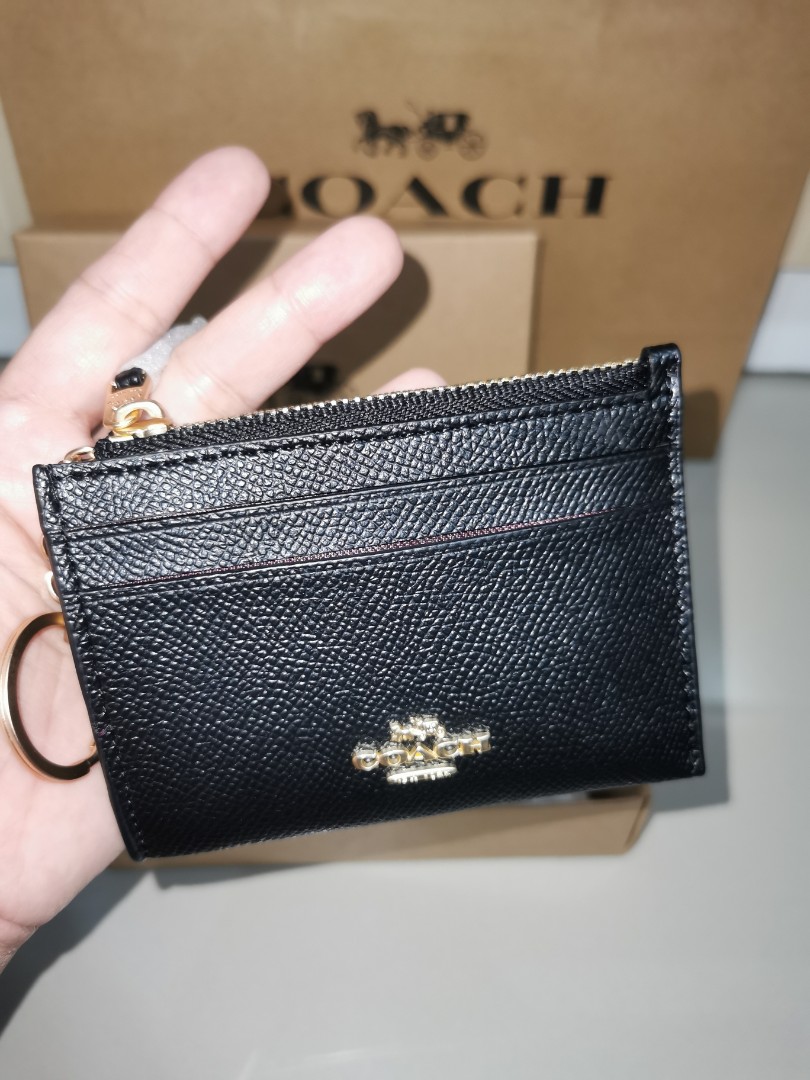 coach mini skinny id case black