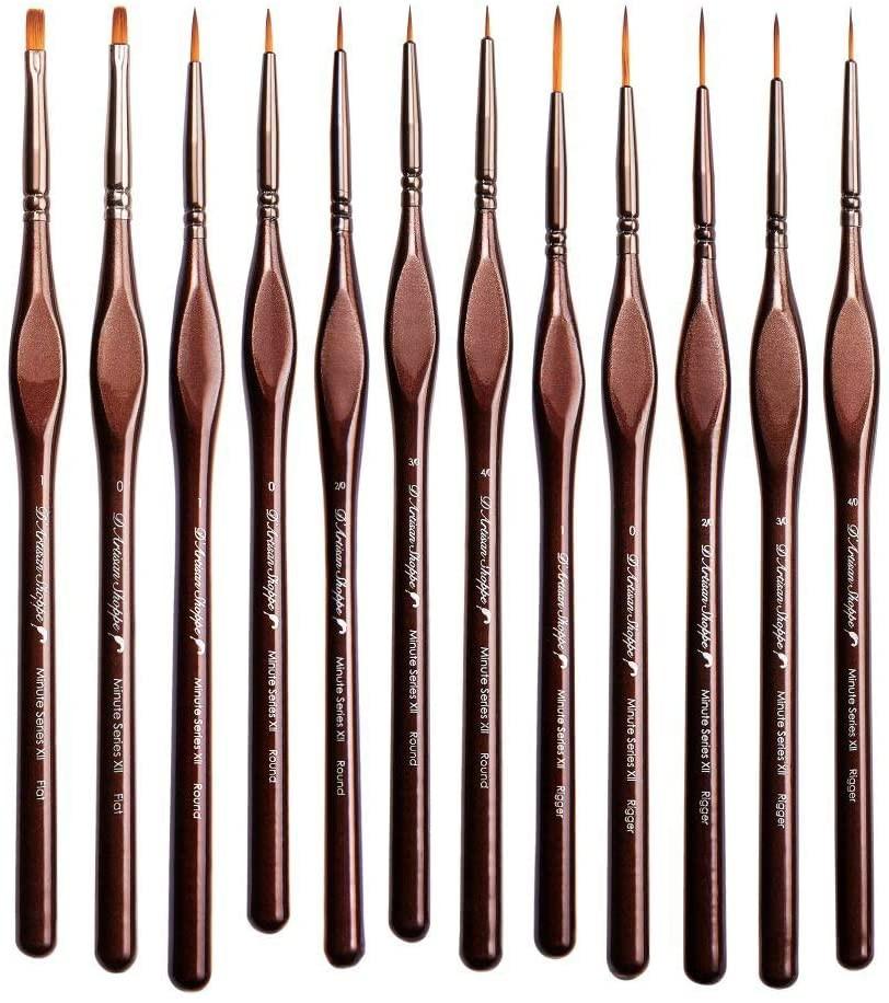 Miniature Paint Brushes Model Paint Set 12pc Minute Series XII