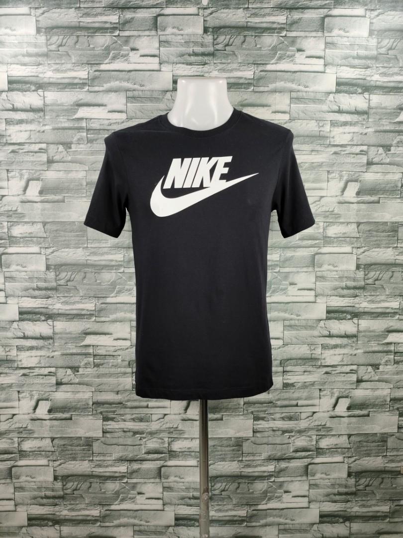 Nike Swoosh Text Logo Black Shirt, Men's Fashion, Tops & Sets, Tshirts ...