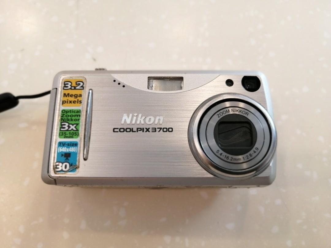 Nikon Coolpix 3700數碼相機，全正常使用！電池+全新叉機+SD卡+機繩, 攝影器材- Carousell