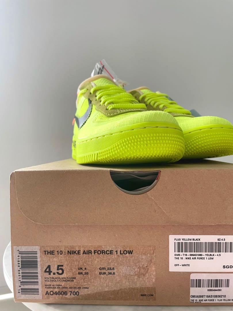 Air force 1 store off white fluo